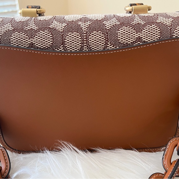 Coach Rogue Top Handle Colorblock Brown Signature Jacquard With Exotic H… - Picture 3 of 10
